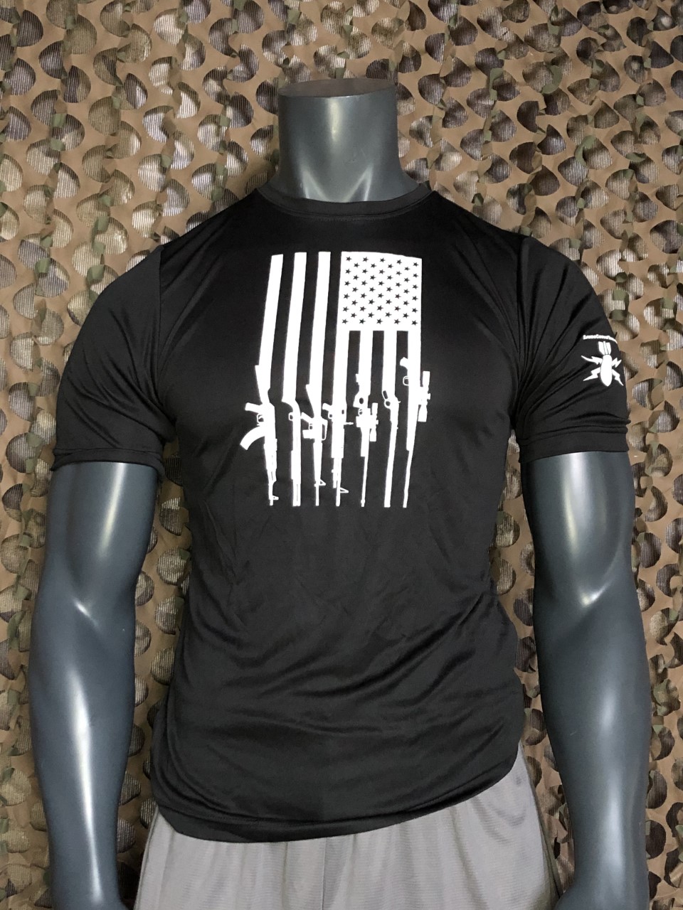 Rifle Flag T-Shirt with Sleeve Insignia – Extreme Casualtees